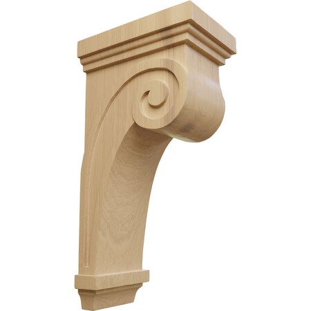 Ekena Millwork 5 1/2"W x 8 1/4"D x 16"H Scroll Corbel, Cherry COR05X08X16SCCH